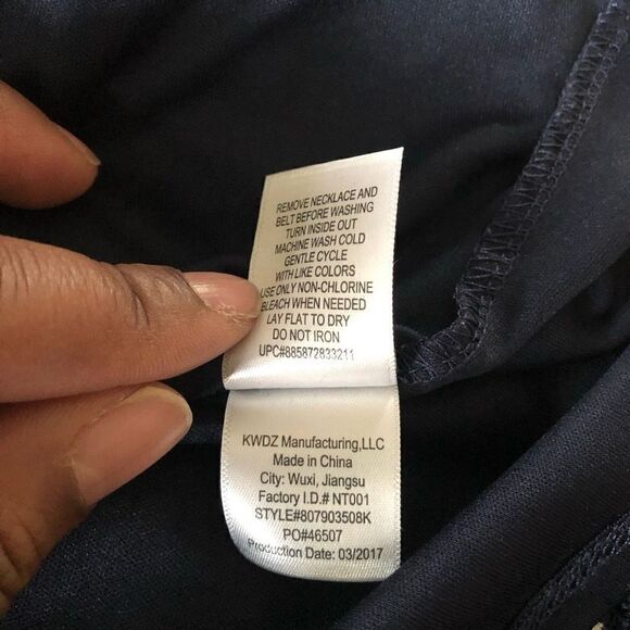 Knitworks Girls Navy Blue/White Crochet Dress Size 14 - Picture 7 of 7